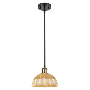 Bristol Natural II - 1 Light Stem Hung Mini Pendant-7.5 Inch Tall and 9 Inch Wide - 1387686
