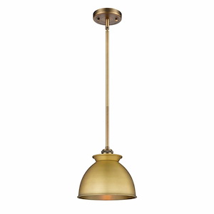 Adirondack - 1 Light Stem Hung Mini Pendant In Art Deco Style-10 Inches Tall and 8.13 Inches Wide - 1424903