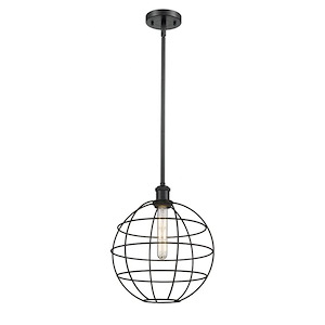 Lake Placid - 1 Light Stem Hung Pendant In Industrial Style-14.25 Inches Tall and 12 Inches Wide - 1291955