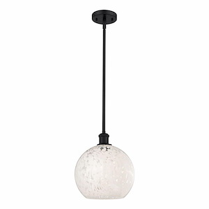 White Mouchette - 1 Light Stem Hung Mini Pendant In Modern Style-11.75 Inches Tall and 10 Inches Wide - 1329982
