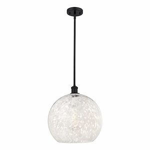 White Mouchette - 1 Light Stem Hung Pendant In Modern Style-16.63 Inches Tall and 13.75 Inches Wide - 1330020