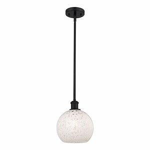 White Mouchette - 1 Light Stem Hung Mini Pendant In Modern Style-10 Inches Tall and 8 Inches Wide - 1329989