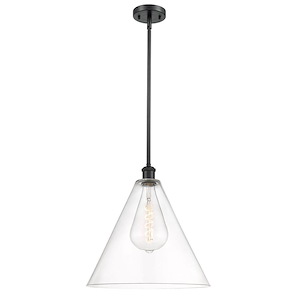 Berkshire Glass - 1 Light Pendant-17 Inch Tall and 16 Inch Wide - 1297635