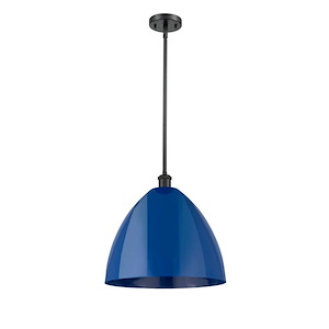 Plymouth Dome - 1 Light Stem Hung Pendant In Industrial Style-16.75 Inches Tall and 16 Inches Wide - 1289536