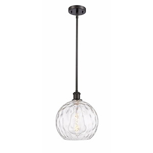 Athens Water Glass - 1 Light Mini Pendant In Industrial Style-13 Inches Tall and 10 Inches Wide - 1297727