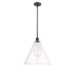 Berkshire Glass - 1 Light Pendant-17 Inch Tall and 16 Inch Wide - 1425046