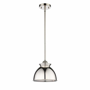 Adirondack - 1 Light Stem Hung Mini Pendant In Art Deco Style-10 Inches Tall and 8.13 Inches Wide - 1424983