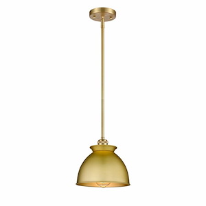 Adirondack - 1 Light Stem Hung Mini Pendant In Art Deco Style-10 Inches Tall and 8.13 Inches Wide - 1425051