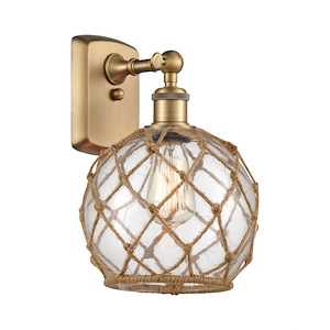 Farmhouse Rope - 1 Light Wall Sconce In Industrial Style-13 Inches Tall and 8 Inches Wide - 1289616