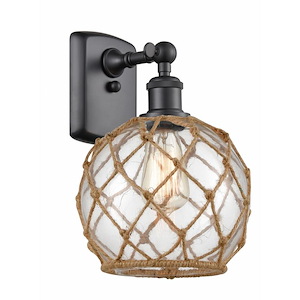 Farmhouse Rope - 1 Light Wall Sconce In Industrial Style-13 Inches Tall and 8 Inches Wide - 1289616