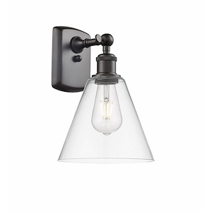 Berkshire Glass - 1 Light Wall Sconce-11 Inch Tall and 8 Inch Wide - 1425135