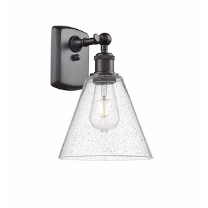 Berkshire Glass - 1 Light Wall Sconce-11 Inch Tall and 8 Inch Wide - 1425154