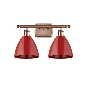 Plymouth Dome - 2 Light Bath Vanity In Industrial Style-10.75 Inches Tall and 17.5 Inches Wide - 1289561