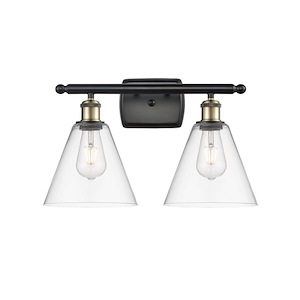 Berkshire Glass - 2 Light Bath Vanity-11 Inch Tall and 18 Inch Wide - 1297622