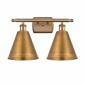 Ballston Cone - 2 Light Bath Vanity In Industrial Style-11.25 Inches Tall and 18 Inches Wide - 1425372
