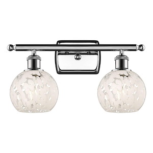 White Mouchette - 2 Light Bath Vanity In Modern Style-9 Inches Tall and 16 Inches Wide - 1330074