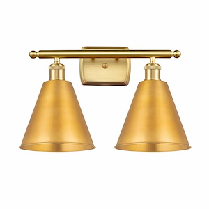 Ballston Cone - 2 Light Bath Vanity In Industrial Style-11.25 Inches Tall and 18 Inches Wide - 1425559