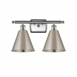 Ballston Cone - 2 Light Bath Vanity In Industrial Style-11.25 Inches Tall and 18 Inches Wide - 1425518