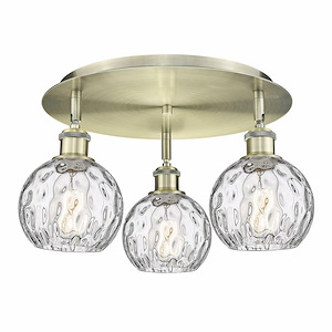 Athens Water Glass - 3 Light Flush Mount In Industrial Style-8.63 Inches Tall and 17.63 Inches Wide - 1330062