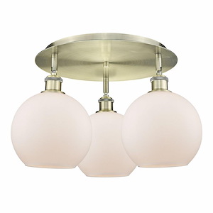 Athens - 3 Light Flush Mount In Industrial Style-10.5 Inches Tall and 19.75 Inches Wide - 1330019