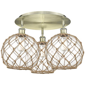 Farmhouse Rope - 3 Light Flush Mount-14 Inch Tall and 21.75 Inch Wide - 1387669