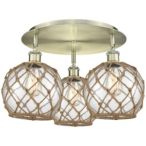 Farmhouse Rope - 3 Light Flush Mount-12 Inch Tall and 19.75 Inch Wide - 1387682