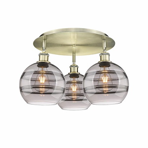 Rochester - 3 Light Flush Mount In Industrial Style-10.88 Inches Tall and 19.75 Inches Wide - 1330081