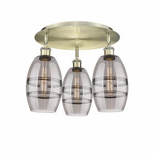 Vaz - 3 Light Flush Mount In Industrial Style-9.13 Inches Tall and 17.63 Inches Wide - 1330067