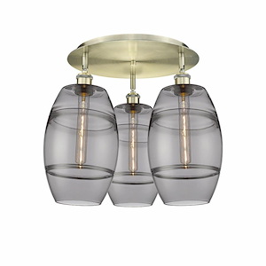 Vaz - 3 Light Flush Mount In Industrial Style-10.88 Inches Tall and 19.75 Inches Wide - 1330082