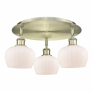 Fenton - 3 Light Flush Mount In Art Deco Style-8 Inches Tall and 18.25 Inches Wide - 1330098