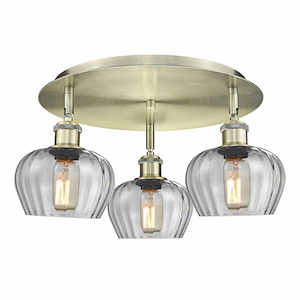 Fenton - 3 Light Flush Mount In Art Deco Style-8 Inches Tall and 18.25 Inches Wide - 1330098