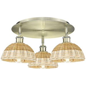 Bristol Natural II - 3 Light Flush Mount-8.75 Inch Tall and 19.25 Inch Wide - 1387730