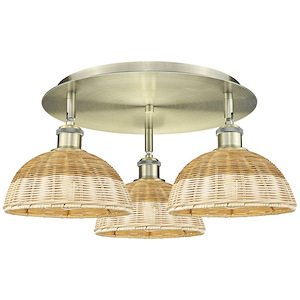 Bristol Natural II - 3 Light Flush Mount-9.5 Inch Tall and 20.75 Inch Wide - 1387684