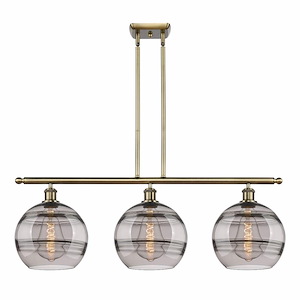 Rochester - 3 Light Stem Hung Island In Industrial Style-12.13 Inches Tall and 36.5 Inches Wide - 1330105