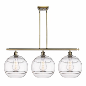 Rochester - 3 Light Stem Hung Island In Industrial Style-13.88 Inches Tall and 38.5 Inches Wide - 1330153