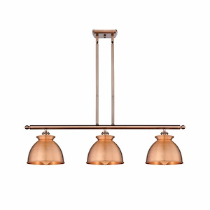 Adirondack - 3 Light Stem Hung Island In Art Deco Style-11 Inches Tall and 36 Inches Wide - 1426125