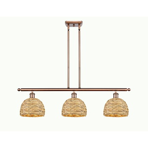 Woven Rattan - 3 Light Island-9.25 Inch Tall and 36 Inch Wide - 1425583