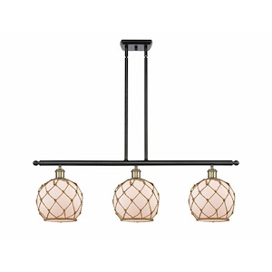 Farmhouse Rope - 3 Light Island In Industrial Style-11 Inches Tall and 36 Inches Wide - 1291999