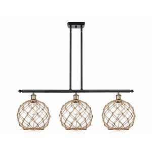 Farmhouse Rope - 3 Light Island In Industrial Style-13 Inches Tall and 36 Inches Wide - 1291929