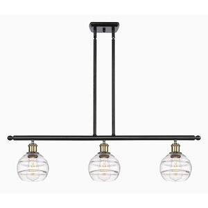 Rochester - 3 Light Stem Hung Island In Industrial Style-8.38 Inches Tall and 36 Inches Wide - 1330117