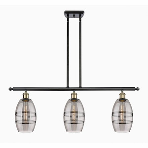 Vaz - 3 Light Stem Hung Island In Industrial Style-8.63 Inches Tall and 36 Inches Wide - 1330088