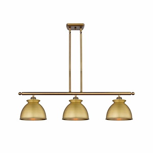 Adirondack - 3 Light Stem Hung Island In Art Deco Style-11 Inches Tall and 36 Inches Wide - 1425553