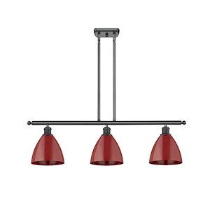 Plymouth Dome - 3 Light Island In Industrial Style-10.75 Inches Tall and 36 Inches Wide - 1289564
