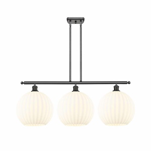 White Venetian - 3 Light Stem Hung Island In Modern Style-14 Inches Tall and 38.5 Inches Wide - 1330113