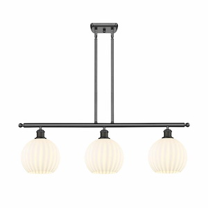 White Venetian - 3 Light Stem Hung Island In Modern Style-11 Inches Tall and 36 Inches Wide - 1330085