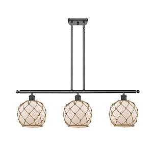 Farmhouse Rope - 3 Light Island In Industrial Style-11 Inches Tall and 36 Inches Wide - 1291999