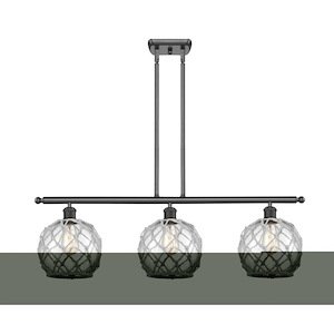 Farmhouse Rope - 3 Light Island In Industrial Style-11 Inches Tall and 36 Inches Wide - 1291999
