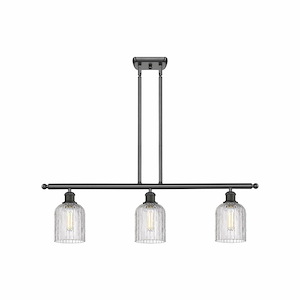 Bridal Veil - 3 Light Stem Hung Island In Art Deco Style-9.5 Inches Tall and 36 Inches Wide - 1330121