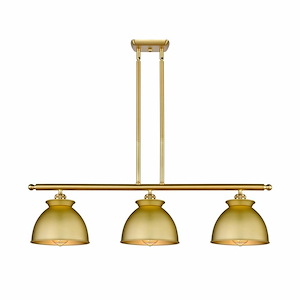 Adirondack - 3 Light Stem Hung Island In Art Deco Style-11 Inches Tall and 36 Inches Wide - 1425712