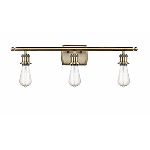 Bare Bulb - 3 Light Bath Vanity In Industrial Style-7 Inches Tall and 26 Inches Wide - 1289575